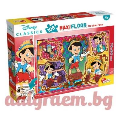 Lisciani Пъзел lisciani 31757 - 108 части - Пинокио, двулицев пъзел (li31757)