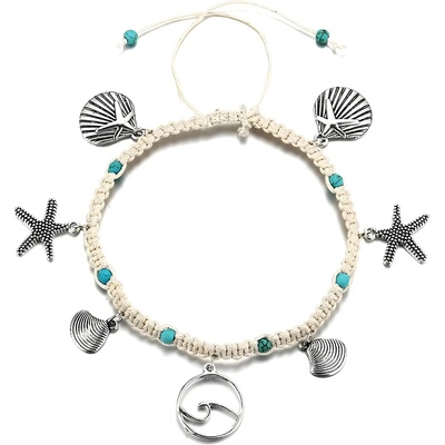 HARAHU Гривна за крак se-27266 - Бяла / Тюркоазена kp27266 (se-27266)