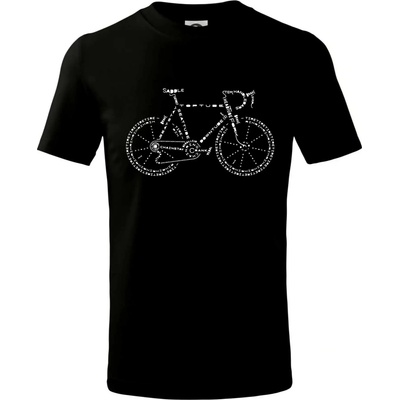 Bicykel názvy tričko detské čierna
