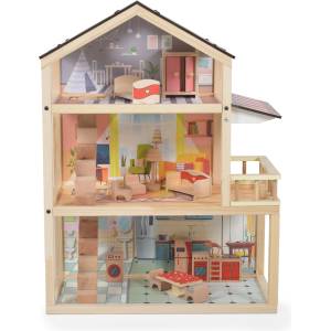 Moni Дървена къща за кукли Moni Toys - Nina (109593)