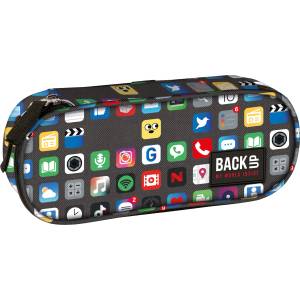 DERFORM Овален ученически несесер Derform BackUp - Icons (88416)