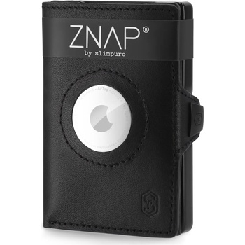 Slimpuro Портфейл ZNAP Airtag, 8 карти, отделение за монети, 8, 9 x 1, 5 x 6, 3 см (Ш x В x Г), RFID защита (ZNAPAirBlack8) (ZNAPAirBlack8)