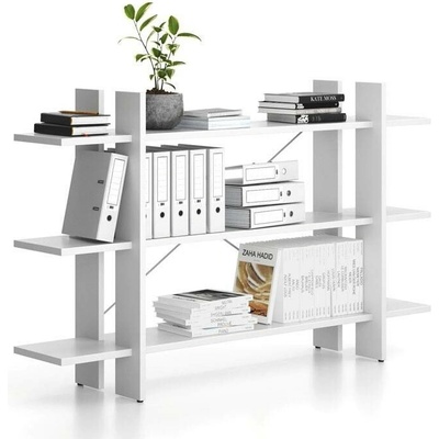 B2B Partner Kancelářský regál nízký dlouhý SOLID, 1800 x 400 x 1075 mm, bílá
