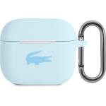 Lacoste Силиконов калъф с карабинер за Apple AirPods 3 - Lacoste AirPods 3 Liquid Silicone Glossy Printing Logo Case (син) (LCA3SLB)