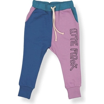 Little Flock of Horrors Dětské merino tepláky ze 100% merino vlny Mauve Block