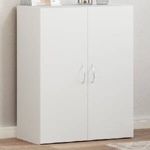 vidaXL Шкаф за документи, бял, 60x32x77, 5 см, инженерно дърво (840765)