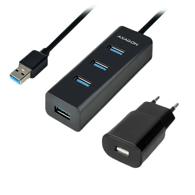 AXAGON HUE-S2BP 4x USB3.0 Charging Hub 1.2m Cable, MicroUSB Charging, Incl (HUE-S2BP)