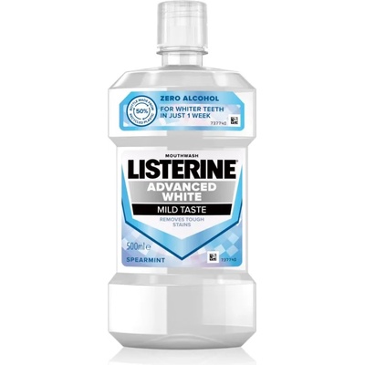 LISTERINE Advanced White Mild Taste вода за уста с избелващ ефект 500ml