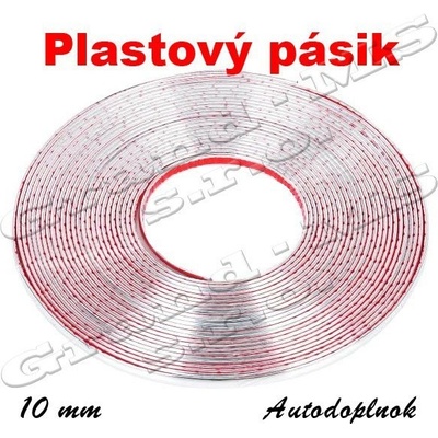 Plastový dekoračný pásik strieborný šírka 10 mm typ 01