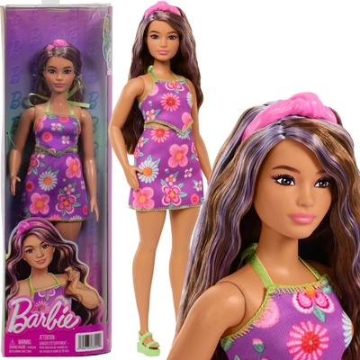 Barbie Fashionistas Modelka v kvetinových šatách JJN57