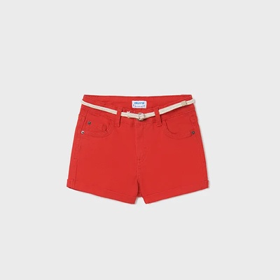 Mayoral Къси панталони за момиче с колан в червено Mayoral