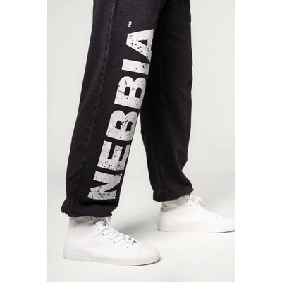 Nebbia Washed-off volné baggy tepláky s kapsami GYM BRO 373