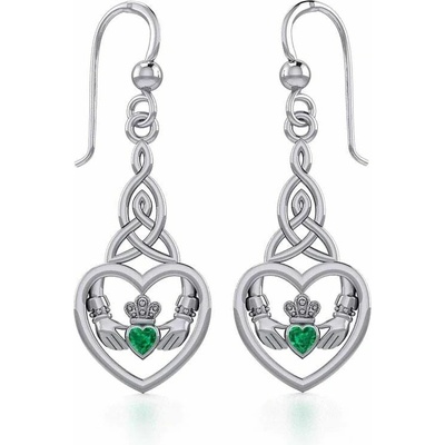 Fantasy Šperky CLADDAGH S KELTSKÝMI UZLY, stříbrné náušnice P40298