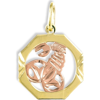 Gemmax Zlatý přívěsek Štír měsíční znamení osmihran GUPCN 69181