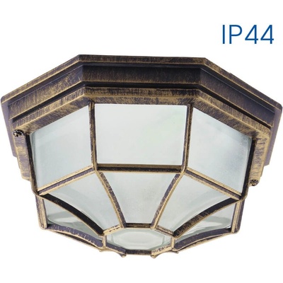 VIVALUX ПЛАФОНИЕРА BERLIN Е27 60W IP44 270x270x130мм АНТИЧНО ЗЛАТО (VIV004265)