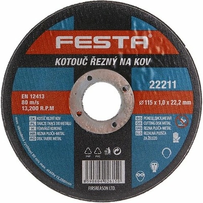 FESTA kotúč rezný na kov 115x1x22,2