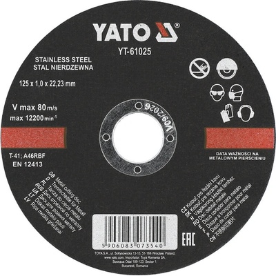 Yato Kotúč rezný 125 x 22.23 x 1 mm YT-61025