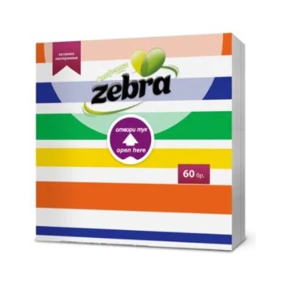 Zebra салфетки, Райе, 60 броя