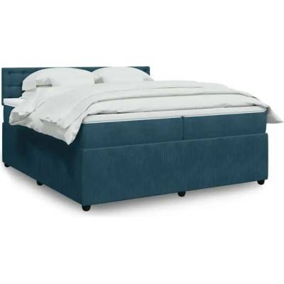 vidaXL 11461.3290146 Boxspring postel s matrací modrá samet