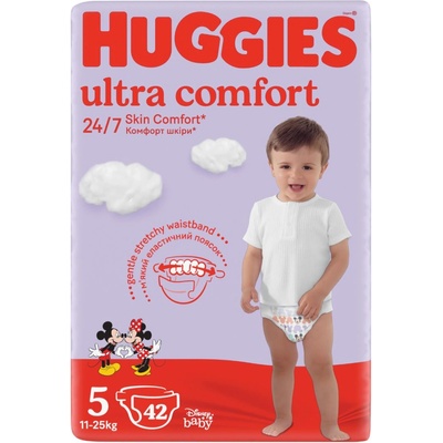 Huggies Пелени Huggies Ultra Comfort - Размер 5, 11-25 kg, 42 броя (5029053567594)
