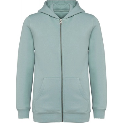Native Spirit dětská eco mikina s kapucí na zip Friendly nefritová zelená