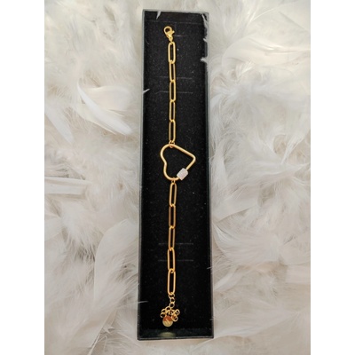 Gella 3.15NAR náramok na ruku dámsky zlatý so srdiečkom a so zirkónmi