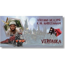 Personal Narozeninový banner s fotkou Harry Potter Rozměr banner: 130 x 260 cm