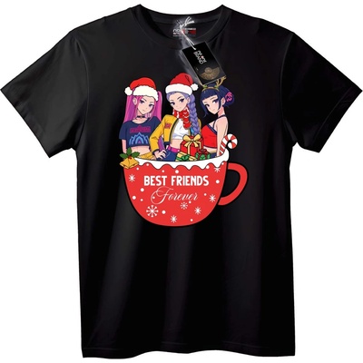 NOONEBRAND Тениска Най-Добри Приятели Коледа - 2XL, White