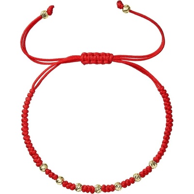 Evolution Group - Pavona Luxusní červený kabala náramek se zlatými kuličkami 93T00102 red
