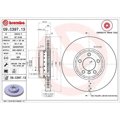 Brzdový kotúč BREMBO 09.C397.13