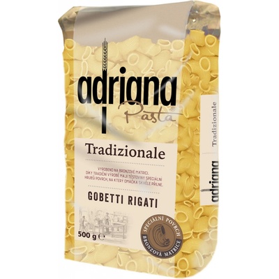 Adriana Pasta Tradizionale Gobetti Rigati cestovina semolinová sušená 0,5 kg
