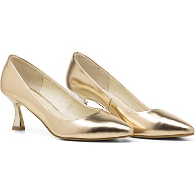 Tanečné kožené nízke lodičky MERYL zlaté