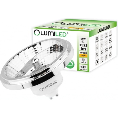 Lumiled LED žiarovka GU10 ES111 15W = 100W 1521lm 3000K Warm 38° Silver Dimmable