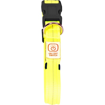 Duvo Plus Halsband Nylon Licht USB - Светещ нашийник за кучета , зареждане с USB, видимост 500м, обиколка от 30 до 40 см. /2, 5см. неоново жълт