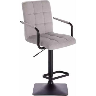 LuxuryForm Design Verona Black Velur na čiernej hranatej podstave svetlosivá