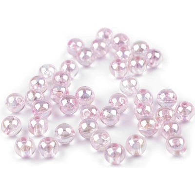 Stoklasa Plastové korálky duhové Ø8 mm Balení: 10 g, Varianta: 8 (902) pudrová 8 (902) pudrová
