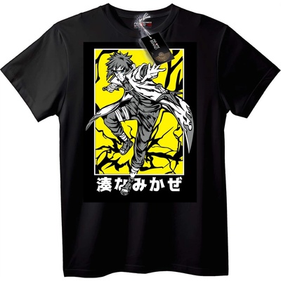 NOONEBRAND Тениска на аниме воин - M, Black