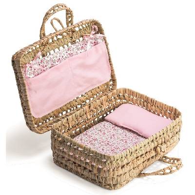 Легло за кукла Asi Dolls - Плетен куфар със завивки (3999343)