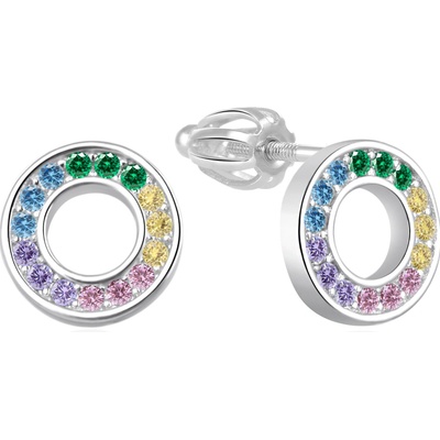AGATO Stříbrné náušnice s barevnými zirkony AGT-E231SC