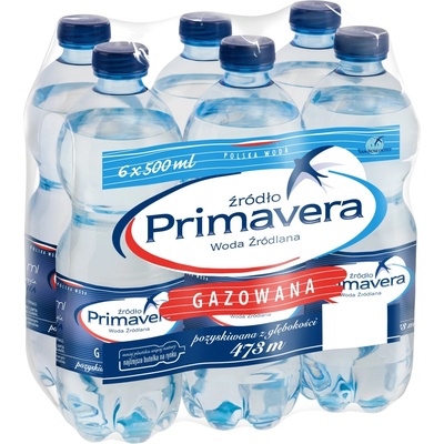 Primavera Minerální voda perlivá 6 x 0,5 l