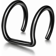 SARINES Černý earcuff v minimalistickém dvojitém designu S1475