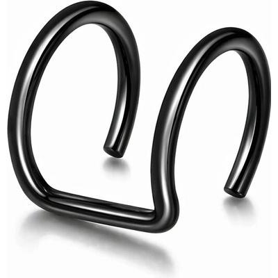 SARINES Černý earcuff v minimalistickém dvojitém designu S1475