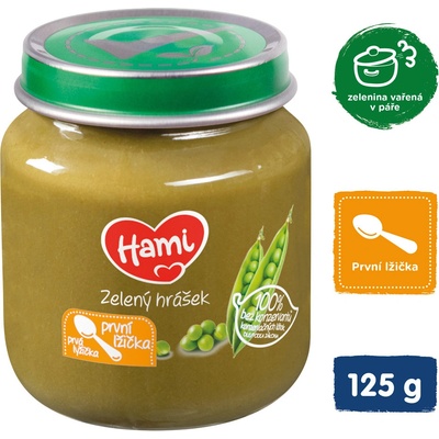 Hami Zelený hrášok prvá lyžička 125 g