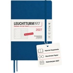 Leuchtturm1917 weekly calendar 2027 dotted medium (A5) with notebook - appointment planner German, indigo, January-December 2027, weekly overview on the left + note page on the right - 400096 (400096)