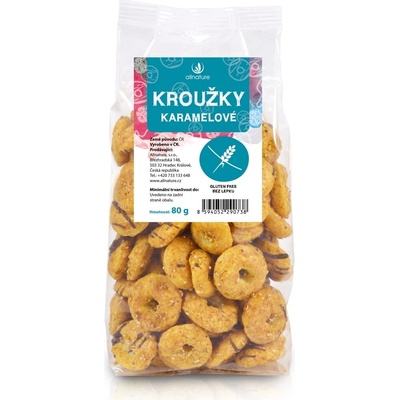 Allnature Kroužky karamelové 80 g