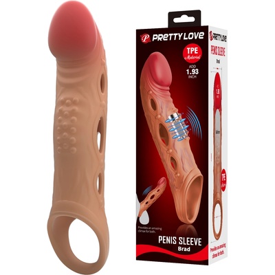 Pretty Love Brad Penis Sleeve with Vibrations Add 1.93 Inch Skin
