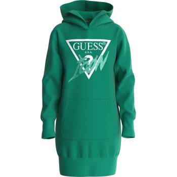 Guess Памучна спортна рокля в зелено с контрастно лого Guess Icon