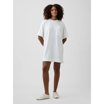 GAP Oversize mikinové šaty s logom VintageSoft Biela