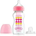 Dr. Brown's Преходно шише Dr. Brown's Wide-Neck Options+ - Pink Hearts, 270 ml (72239317273) - ozone