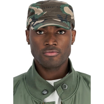 Alpha Industries Tank Cotton Cap woodl camo 65 zelený a hnedý maskáč